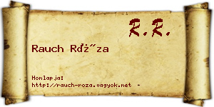 Rauch Róza névjegykártya